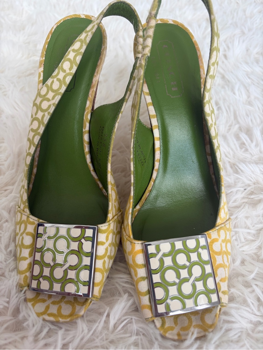 Vintage Y2K Coach slingback shoes made in Italy 7.5b - Picture 6 of 6